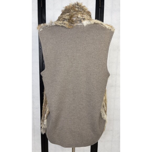 White + Warren 100% Rabbit Fur /wool Vest Jacket Size  Medium - Picture 3 of 6